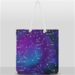 Realistic Night Sky With Constellations Full Print Rope Handle Tote (Large)