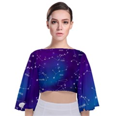 Tie Back Butterfly Sleeve Chiffon Top 