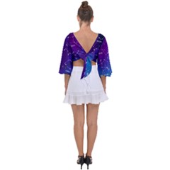 Tie Back Butterfly Sleeve Chiffon Top 