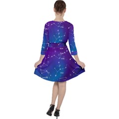 Quarter Sleeve Ruffle Waist Dress 