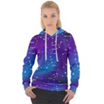Realistic Night Sky With Constellations Women s Overhead Hoodie