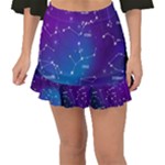 Realistic Night Sky With Constellations Fishtail Mini Chiffon Skirt