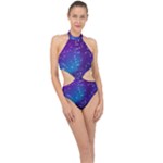 Realistic Night Sky With Constellations Halter Side Cut Swimsuit