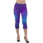 Realistic Night Sky With Constellations Lightweight Velour Capri Leggings 