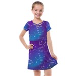 Realistic Night Sky With Constellations Kids  Cross Web Dress