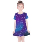 Realistic Night Sky With Constellations Kids  Simple Cotton Dress