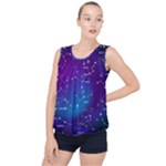 Realistic Night Sky With Constellations Bubble Hem Chiffon Tank Top