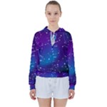 Realistic Night Sky With Constellations Women s Tie Up Sweat