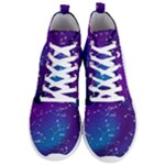 Realistic Night Sky With Constellations Men s Lightweight High Top Sneakers