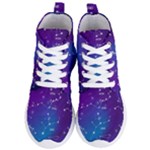Realistic Night Sky With Constellations Women s Lightweight High Top Sneakers