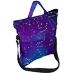 Realistic Night Sky With Constellations Fold Over Handle Tote Bag