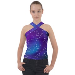 Cross Neck Velour Top 