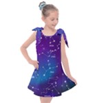 Realistic Night Sky With Constellations Kids  Tie Up Tunic Dress