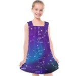 Realistic Night Sky With Constellations Kids  Cross Back Dress