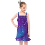 Realistic Night Sky With Constellations Kids  Overall Dress