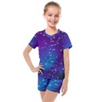 Realistic Night Sky With Constellations Kids  Mesh Tee and Shorts Set