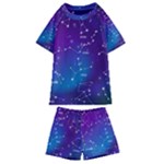 Realistic Night Sky With Constellations Kids  Swim Tee and Shorts Set