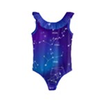 Realistic Night Sky With Constellations Kids  Frill Swimsuit