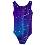 Realistic Night Sky With Constellations Kids  Cut-Out Back One Piece Swimsuit