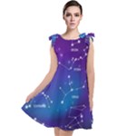 Realistic Night Sky With Constellations Tie Up Tunic Dress