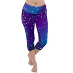 Realistic Night Sky With Constellations Lightweight Velour Capri Yoga Leggings