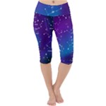 Realistic Night Sky With Constellations Lightweight Velour Cropped Yoga Leggings