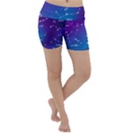 Realistic Night Sky With Constellations Lightweight Velour Yoga Shorts