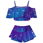 Realistic Night Sky With Constellations Kids  Off Shoulder Skirt Bikini