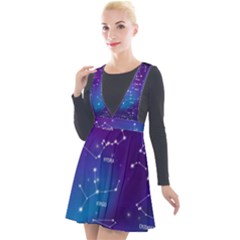 Plunge Pinafore Velour Dress 