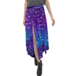 Realistic Night Sky With Constellations Velour Split Maxi Skirt