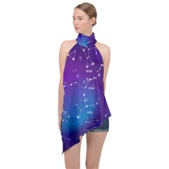 Halter Asymmetric Satin Top 