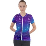 Realistic Night Sky With Constellations Short Sleeve Zip Up Jacket