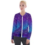 Realistic Night Sky With Constellations Velvet Zip Up Jacket