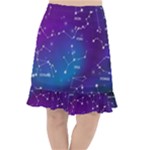 Realistic Night Sky With Constellations Fishtail Chiffon Skirt