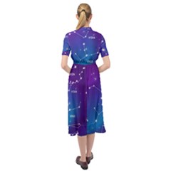 Keyhole Neckline Chiffon Dress 