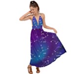 Realistic Night Sky With Constellations Backless Maxi Beach Dress