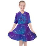 Realistic Night Sky With Constellations Kids  All Frills Chiffon Dress