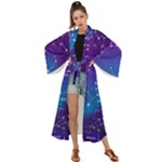 Realistic Night Sky With Constellations Maxi Kimono