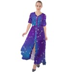Realistic Night Sky With Constellations Waist Tie Boho Maxi Dress
