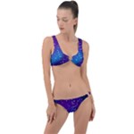 Realistic Night Sky With Constellations Ring Detail Crop Bikini Set