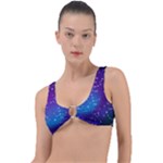 Realistic Night Sky With Constellations Ring Detail Bikini Top