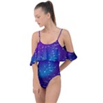 Realistic Night Sky With Constellations Drape Piece Swimsuit