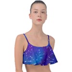 Realistic Night Sky With Constellations Frill Bikini Top