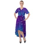 Realistic Night Sky With Constellations Front Wrap High Low Dress