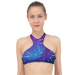 Realistic Night Sky With Constellations High Neck Bikini Top