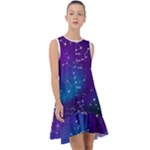 Realistic Night Sky With Constellations Frill Swing Dress