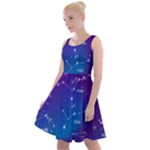 Realistic Night Sky With Constellations Knee Length Skater Dress