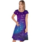 Realistic Night Sky With Constellations Classic Short Sleeve Dress
