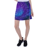 Realistic Night Sky With Constellations Tennis Skirt