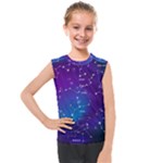 Realistic Night Sky With Constellations Kids  Mesh Tank Top